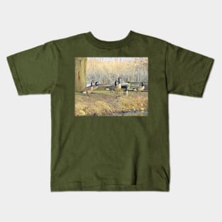 Canada Geese - Into the Water Kids T-Shirt